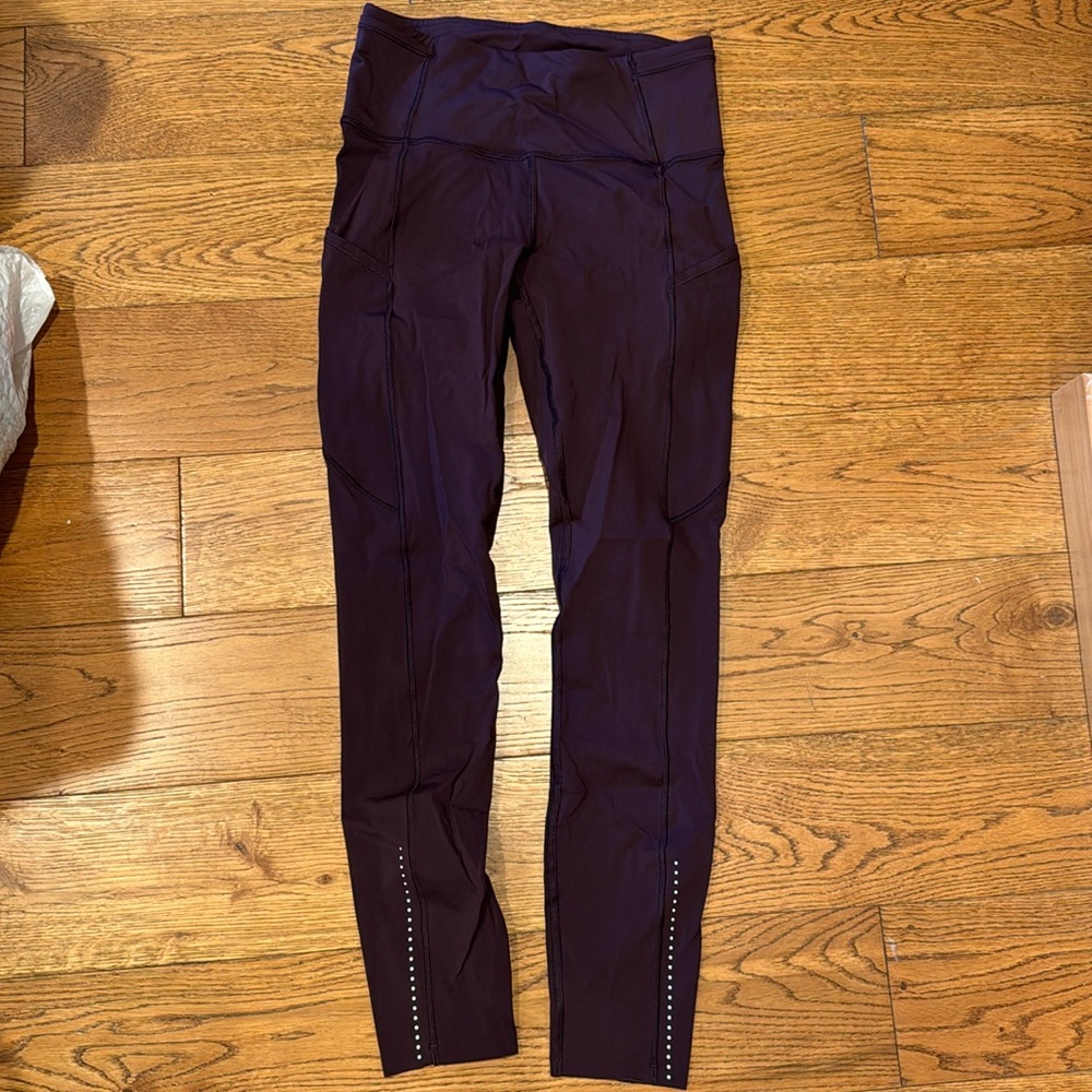 Lululemon Fast & Free 7/8 Burgundy Legging